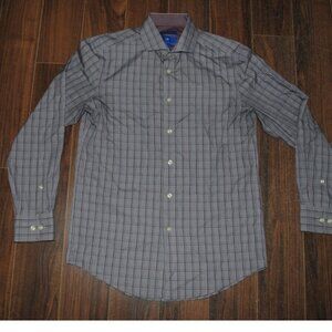 Egara Button Up Long Sleeve Egyptian Cotton Purple Slim Fit Shirt Sm Chest 38"